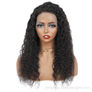 Top Quality Brazilian Human Hair Lace Front Wig,Natural Dream Custom Lace Wig,Natural Color Black water wave Wig